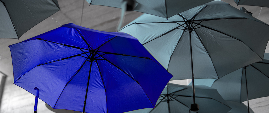 Regenschirm blau