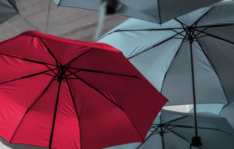 Regenschirm rot