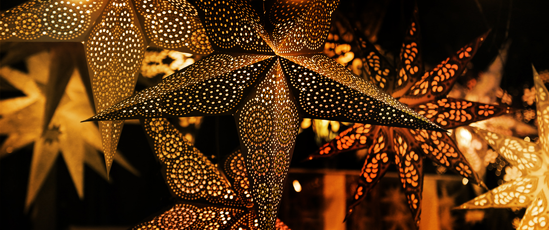 Sternenlampion auf dem Berner Weihnachtsmarkt