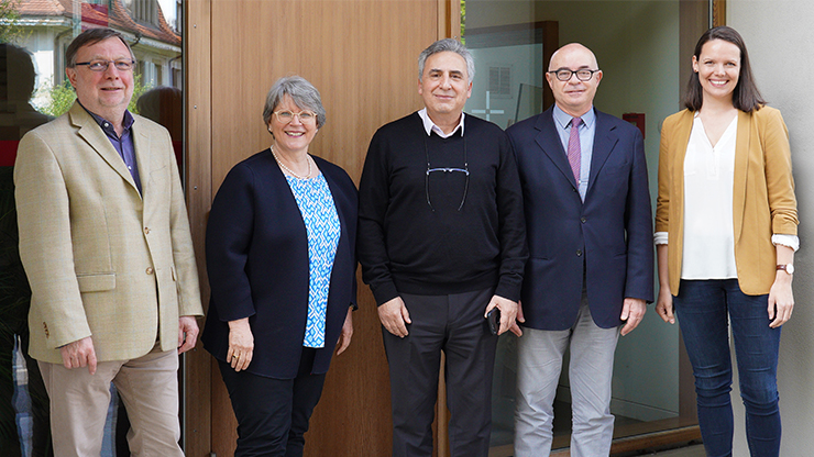 Serge Fornerod, Rita Famos, Joseph Kassab NESSL, Fadi Riachi CPS, Marina Dölker HEKS (v.l.n.r )