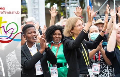 8 September 2022, Karlsruhe, Germany: Participants sing during the closing prayer service for the World Council of Churches' 11th Assembly in Karlsruhe, Germany. The assembly takes place August 31 to September 8 under the theme